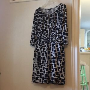 Black and White Geometric Patterned Dress